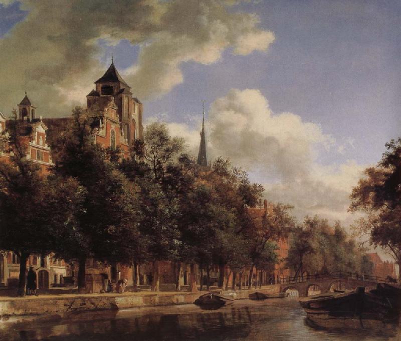 Jan van der Heyden Canal scenery oil painting image